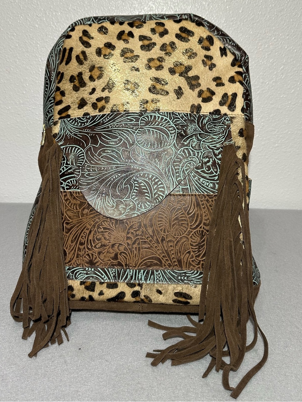 Southern Fried Chics Handcrafted Western-Style Leather Backpack